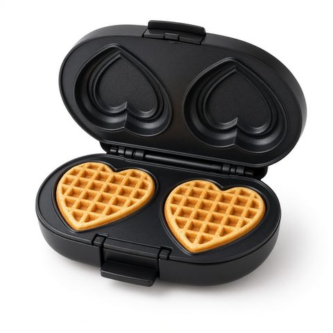 Doppel-Waffeleisen für Herzwaffeln, 1200 W