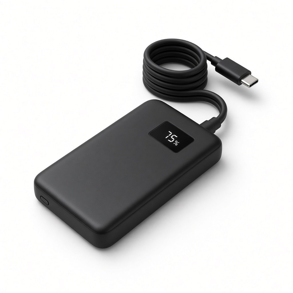 Power Bank 20,000 mAh, 45 W, Built-in USB-C Cable