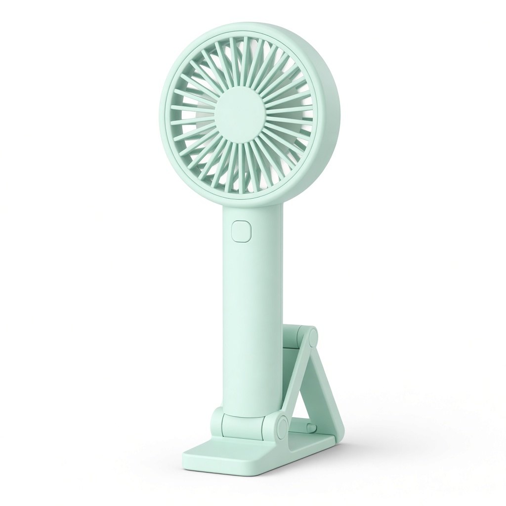Ventilatore portatile ricaricabile con supporto, menta