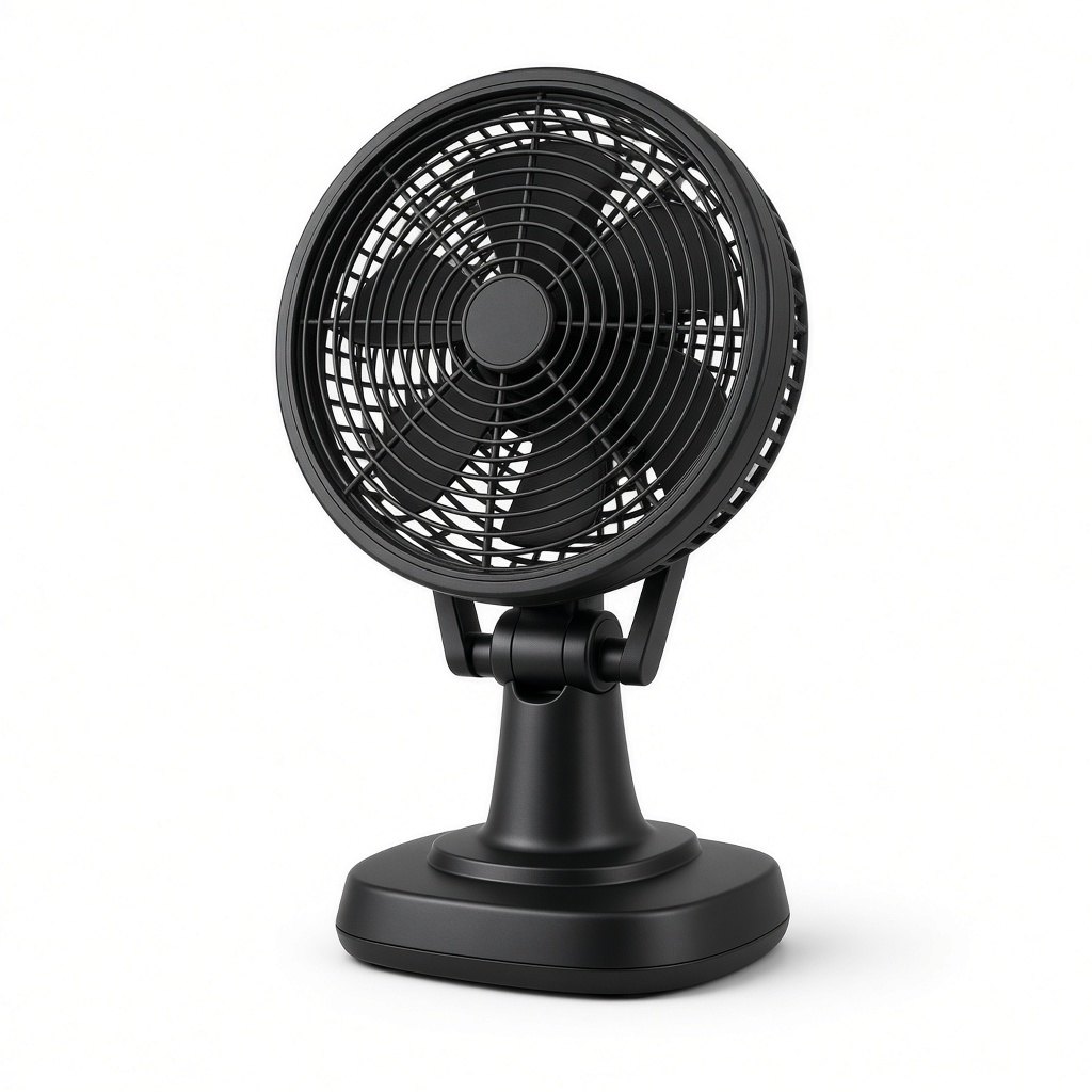 Turbo-Tischventilator, neigbar, Schwarz